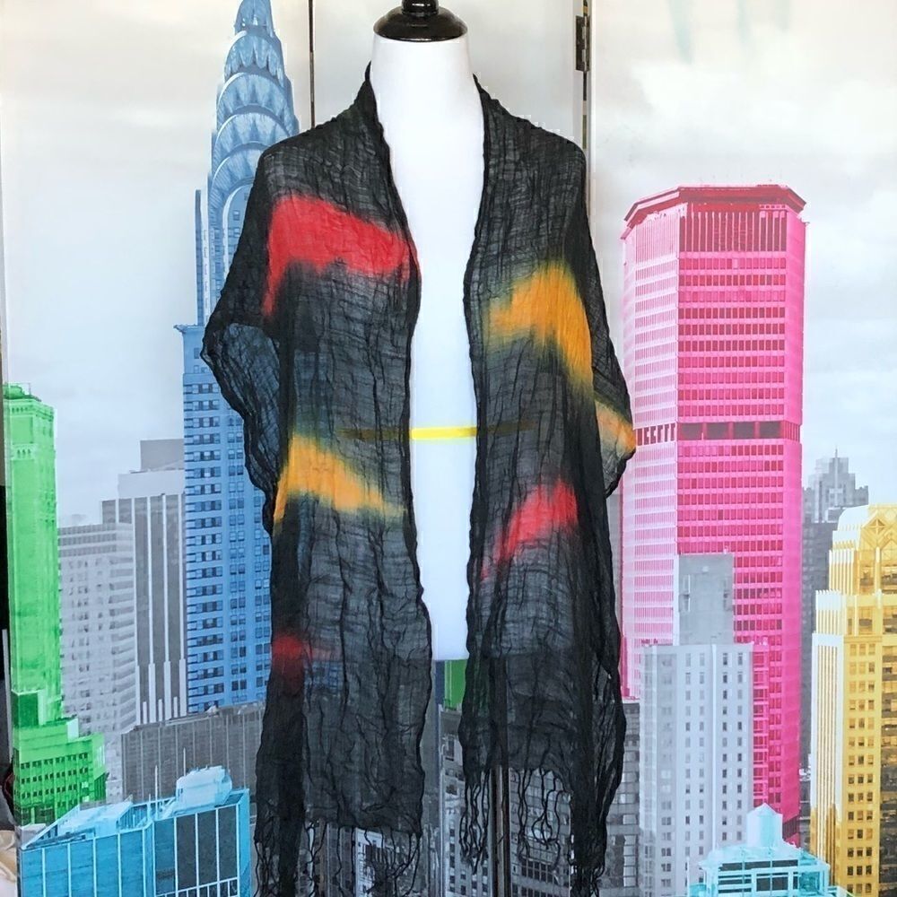 Pretty black / red / yellow scarf - Picture 4 of 6